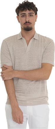 Gran Sasso Lichte Linnen Polo Shirt met Ventilatie - Heren - Polos - Beige - 2XL - Linnen - Tops