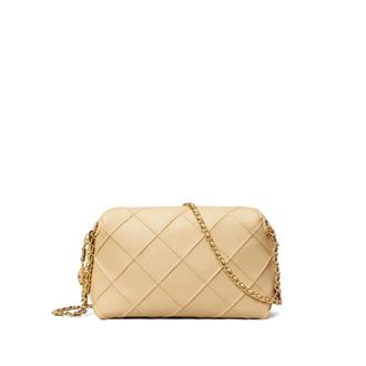Tory Burch Tory Burch, Shoulder Bags, female, Beige, Size: ONE SIZE Mini Kira Diamond Quilt Top-Handle Crossbody
