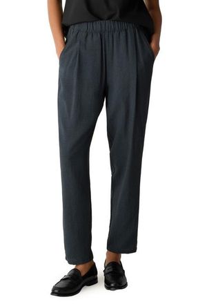 Eileen Fisher Check Tapered Ankle Pants in Eucly at Nordstrom, Size X-Large