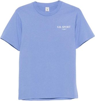 Sporty & Rich Tops, Dames, Blauw, XS, Katoen, Softe T-shirt
