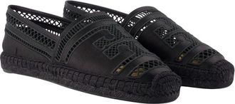 Tory Burch Womens Open Weave Viscose Espadrille Black