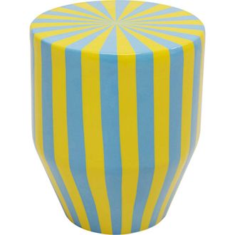 Kare Design Mesa auxiliar stripes azul &oslash;30 cm de acero