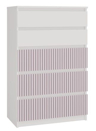 Topeshop Milan - Ba&uacute;l Moderno 5 Cajones - 70x40x109.5 Cm - Mueble De Almacenaje Infantil - Banco Y Rosa