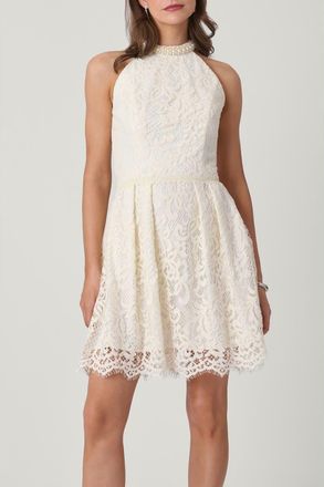 Shoshanna Ribbon Corded Lace Cooper Dress in Ivory at Nordstrom, Size 10