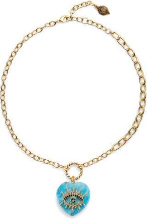 Kurt Geiger Evil Eye & Turquoise Heart Pendant Necklace at Nordstrom Rack