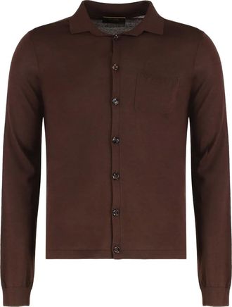 Moorer Cardigan con taschino - Marrone