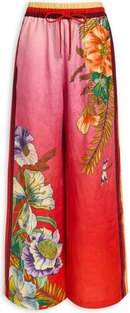 Alemais Alemais Inez Printed Flax Trousers - Pink - 14 (UK14 / L)