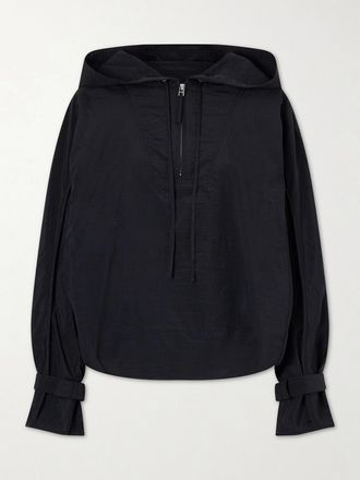 Co Giacca In Shell Riciclato Con Mezza Zip E Decorazioni - Nero