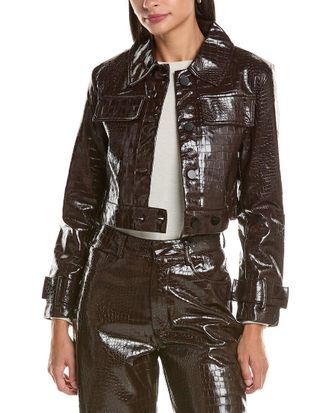 Current Elliott Current/Elliott Faux Leather Animal Embossed Jacket