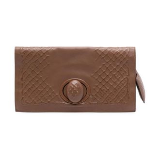 Bottega Veneta Pre-owned Clutches, female, Brown, Size: ONE SIZE Pre-owned Leather Clutch
