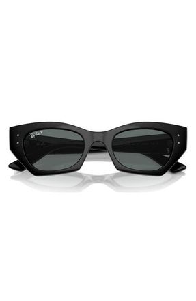 Ray-Ban Zena 49mm Polarized Small Geometric Sunglasses in Black at Nordstrom