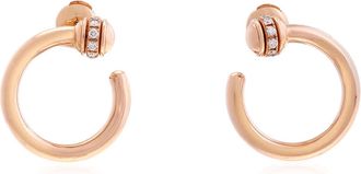 Piaget Possession 18k Rose Gold Diamond Open-Hoop Earrings