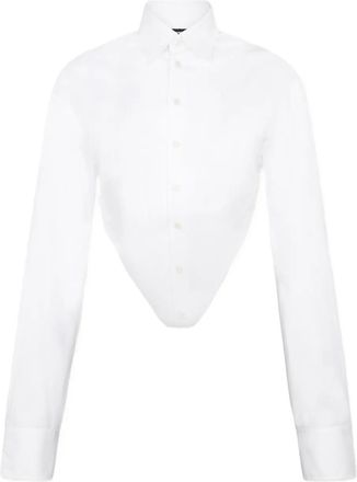 Dsquared2 Camicia a maniche lunghe con colletto stile polo - Bianco