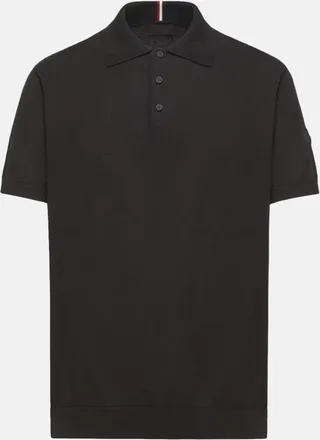 Moncler KNITTED POLO SHIRT Size: XL, colour: BLACK