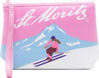 MC2 Saint Barth mini ski-print clutch bag - women - Styrene-Butadiene Rubber (SBR)/Polyester - One Size - Pink