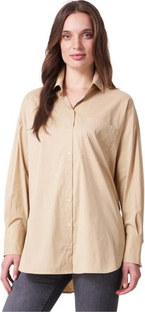 Repeat 1482 Blouse - Dames - Overhemden - Beige - L - Overhemden