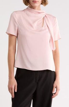 Theory Twist Scarf Silk Top in Lotus at Nordstrom Rack, Size Petite