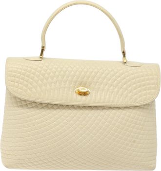 Bally Ivory Leather Handbag (Pre-Owned)