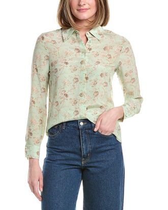 Alice & Olivia Alice + Olivia Willa Silk Printed Top