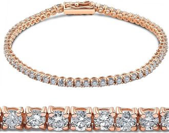 Pompeii3 4ct Diamond Tennis Bracelet 14K Rose Gold 7