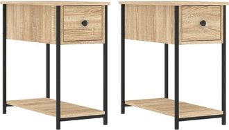 vidaXL Vidaxl - Mesitas noche 2 uds madera ingeniería roble Sonoma 30x60x60 cm