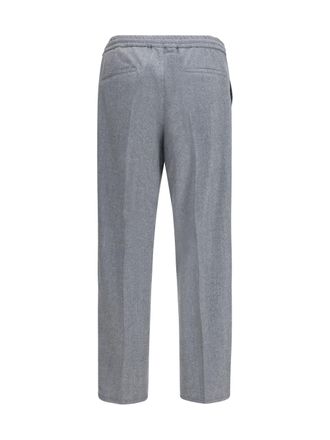 Brunello Cucinelli Mens Virgin Wool Pants Grigio Medio Fleece Ovis Aries Trousers