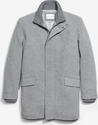 Cole Haan Mens Stand Collar Car Coat - Grey Size Medium