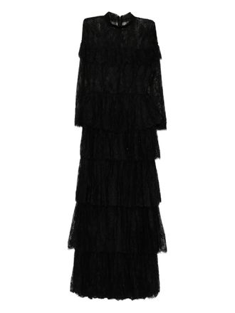 Saiid Kobeisy lace long dress - Black