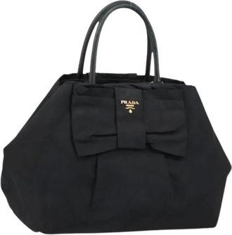 Prada Pre-owned Handbags, female, Black, Size: ONE SIZE Pre-owned Nylon Handbag