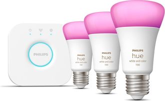 Philips Hue White And Color Ambiance Kit De Inicio: 3 Bombillas Inteligentes E27 (1100)