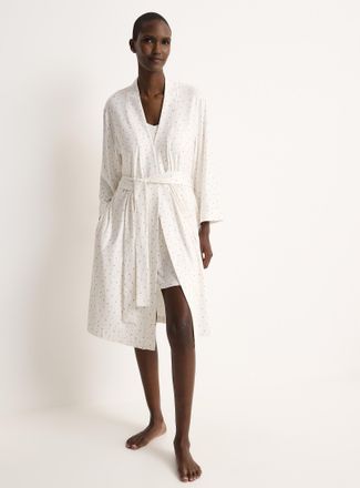 Miiyu Womens Velvety captivating print robe