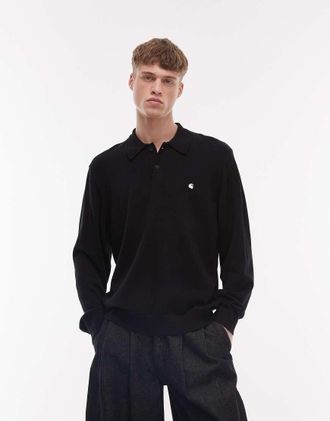 Carhartt Work in Progress Madison - Polo a maniche lunghe nera-Nero