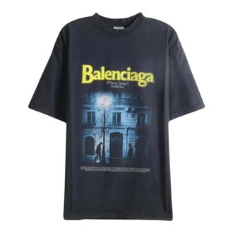 Balenciaga Bedruikt T-shirt - Heren - Tops - Zwart - Maat: S Katoen