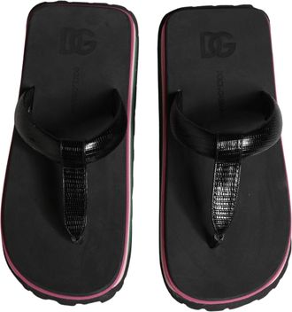 Dolce & Gabbana Womens Multicolor Rubber Chunky Flip Flop Shoes