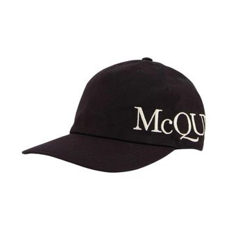 Alexander McQueen Logo Geborduurde Baseball Cap - Heren - Petten - Zwart - M - Katoen - Accessoires