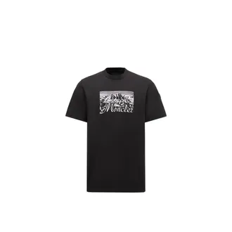 Moncler Mountain Logo Cotton T-shirt Black Size 3XL