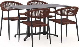 Manifesto Furniture Manifesto Belpasso/Canzo 120cm dining tuinset 5-delig stapelbaar