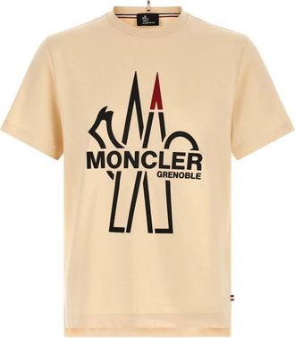 Moncler Grenoble T-shirt - Heren - T-shirts - Beige - L - Katoen - Tops