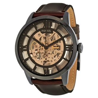 Fossil Townsman Automatic Brown Skeleton Dial Mens Watch ME3098