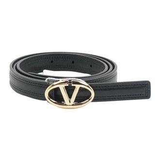 Valentino VLogo Signature riem van kalfsleer 40 mm - Dames - Accessoires - Zwart - Maat: 95 CM Leer