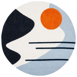Safavieh Alfombra lana/algod&oacute;n marfil/azul 122 x 122 cm