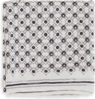 Brunello Cucinelli Mens Silk Pochette Hazelnut Scarf Scarfs