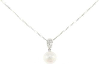 Tasaki Akoya Pearl Diamond Necklace Au750 White Gold