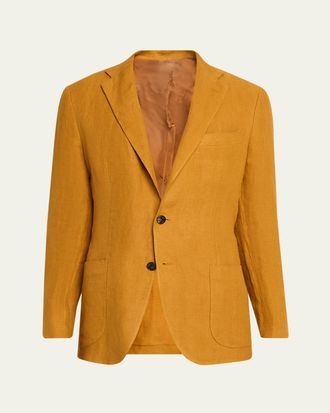 Kiton Mens Exclusive Deconstructed Linen Blazer