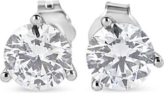 House of Brilliance 14K White Gold 2.0 Cttw 3-Prong Martini Set Brilliant Round-Cut Solitaire Lab Grown Diamond Screwback Stud Earrings (F-G Color, VS2-SI1 Clarity)