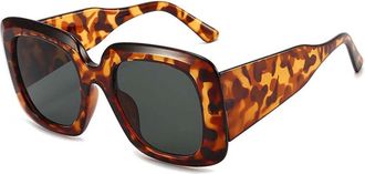 Generic Square Big Frame Ladies Street Photo Sunglasses Vacation Beach Sunshade Glasses (Color : G, Size : Medium)