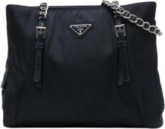 Prada Pre-owned Nylon Tote Bag - Dames - Vintage Schoudertas - Zwart - ONE Size - Nylon - Vintage