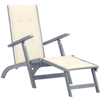 vidaXL Furniture Limited - Tumbona De Jard&iacute;n Con Reposapi&eacute;s Y Coj&iacute;n
