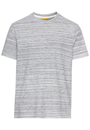 Camel Active T-Shirt CAMEL ACTIVE, Herren, Gr. XXL, weiss (wei&szlig;), Jersey, Obermaterial: 80% Baumwolle, 20% Polyester, gestreift, meliert, regular fit taillenbedeck