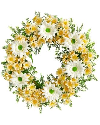 Nearly Natural 21In Mixed Daisy Artificial Wreath
